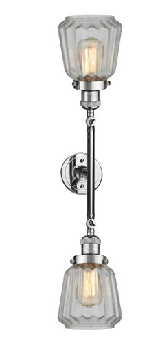 Chatham - 2 Light - 7 inch - Polished Chrome - Bath Vanity Light (208L-PC-G142-LED)