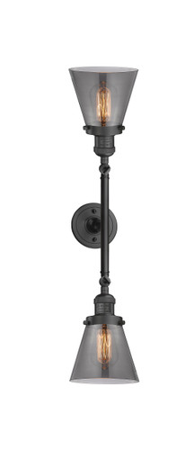 Cone - 2 Light - 6 inch - Oil Rubbed Bronze - Bath Vanity Light (208L-OB-G63)