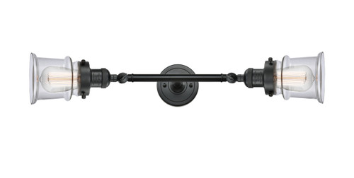 Canton - 2 Light - 6 inch - Matte Black - Bath Vanity Light (208L-BK-G182S)