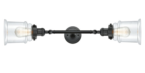 Canton - 2 Light - 6 inch - Matte Black - Bath Vanity Light (208L-BK-G182-LED)