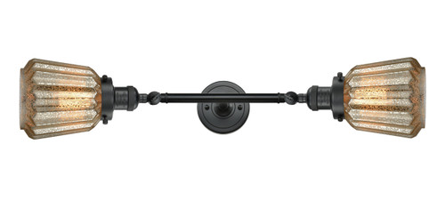 Chatham - 2 Light - 7 inch - Matte Black - Bath Vanity Light (208L-BK-G146-LED)