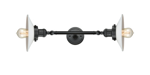 Halophane - 2 Light - 9 inch - Matte Black - Bath Vanity Light (208L-BK-G1-LED)