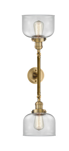 Bell - 2 Light - 8 inch - Brushed Brass - Bath Vanity Light (208L-BB-G72)