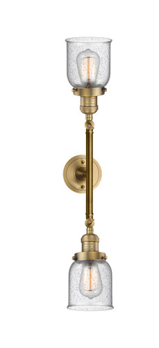 Bell - 2 Light - 5 inch - Brushed Brass - Bath Vanity Light (208L-BB-G54)