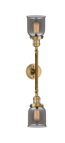 Bell - 2 Light - 5 inch - Brushed Brass - Bath Vanity Light (208L-BB-G53-LED)