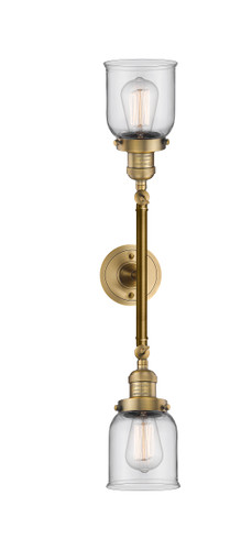 Bell - 2 Light - 5 inch - Brushed Brass - Bath Vanity Light (208L-BB-G52-LED)