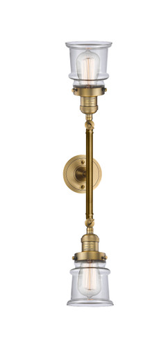 Canton - 2 Light - 6 inch - Brushed Brass - Bath Vanity Light (208L-BB-G182S)