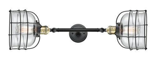 Bell Cage - 2 Light - 9 inch - Black Antique Brass - Bath Vanity Light (208L-BAB-G72-CE)