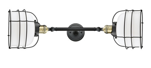 Bell Cage - 2 Light - 9 inch - Black Antique Brass - Bath Vanity Light (208L-BAB-G71-CE-LED)