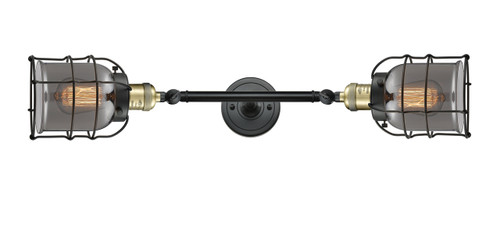 Bell Cage - 2 Light - 6 inch - Black Antique Brass - Bath Vanity Light (208L-BAB-G53-CE-LED)