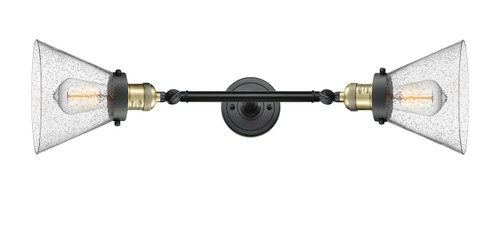 Cone - 2 Light - 8 inch - Black Antique Brass - Bath Vanity Light (208L-BAB-G44)