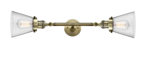 Cone - 2 Light - 6 inch - Antique Brass - Bath Vanity Light (208L-AB-G64)