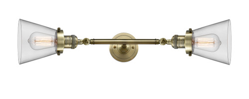 Cone - 2 Light - 6 inch - Antique Brass - Bath Vanity Light (208L-AB-G62)