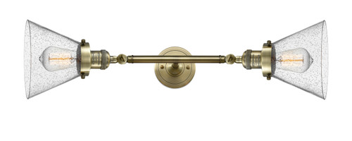 Cone - 2 Light - 8 inch - Antique Brass - Bath Vanity Light (208L-AB-G44-LED)