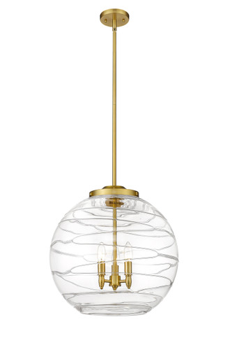 Athens Deco Swirl - 3 Light - 18 inch - Satin Gold - Cord hung - Pendant (221-3S-SG-G1213-18-LED)
