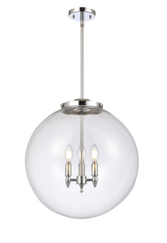 Beacon - 3 Light - 18 inch - Polished Chrome - Cord hung - Pendant (221-3S-PC-G202-18-LED)