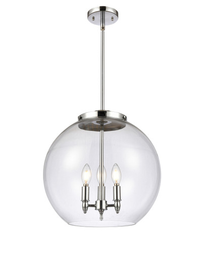 Athens - 3 Light - 16 inch - Polished Chrome - Cord hung - Pendant (221-3S-PC-G122-16-LED)