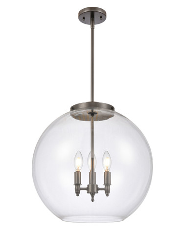 Athens - 3 Light - 18 inch - Oil Rubbed Bronze - Cord hung - Pendant (221-3S-OB-G122-18-LED)
