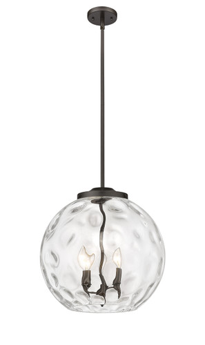 Athens Water Glass - 3 Light - 16 inch - Oil Rubbed Bronze - Cord hung - Pendant (221-3S-OB-G1215-16-LED)
