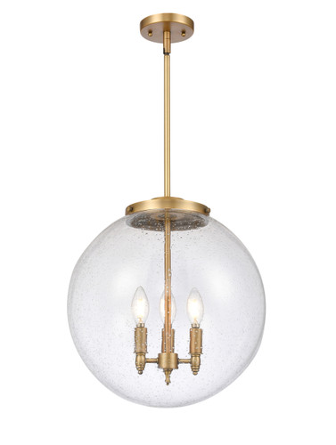 Beacon - 3 Light - 16 inch - Brushed Brass - Cord hung - Pendant (221-3S-BB-G204-16-LED)