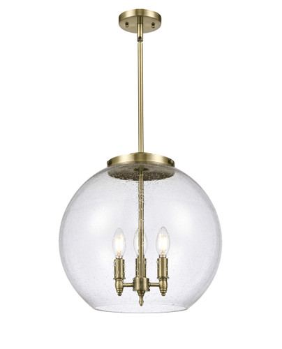 Athens - 3 Light - 16 inch - Antique Brass - Cord hung - Pendant (221-3S-AB-G124-16)