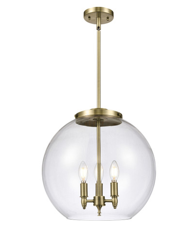 Athens - 3 Light - 16 inch - Antique Brass - Cord hung - Pendant (221-3S-AB-G122-16)