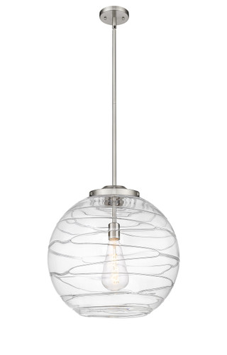 Athens Deco Swirl - 1 Light - 18 inch - Brushed Satin Nickel - Stem Hung - Pendant (221-1S-SN-G1213-18)