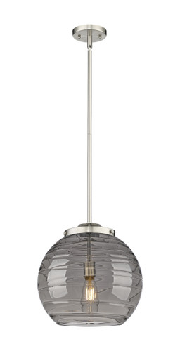 Athens Deco Swirl - 1 Light - 14 inch - Brushed Satin Nickel - Stem Hung - Pendant (221-1S-SN-G1213-14SM)