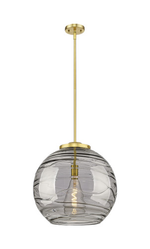 Athens Deco Swirl - 1 Light - 18 inch - Satin Gold - Stem Hung - Pendant (221-1S-SG-G1213-18SM)