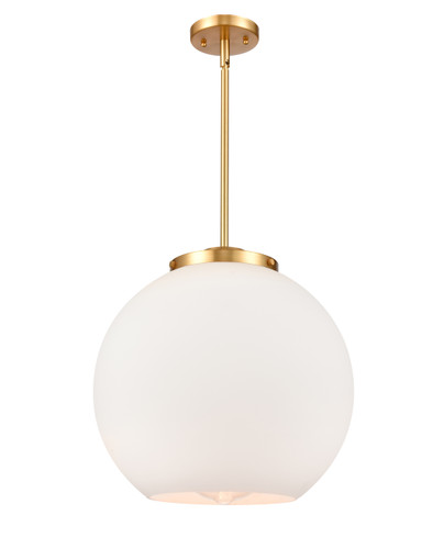 Athens - 1 Light - 16 inch - Satin Gold - Stem Hung - Pendant (221-1S-SG-G121-16-LED)