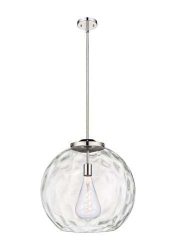 Athens Water Glass - 1 Light - 18 inch - Polished Nickel - Stem Hung - Pendant (221-1S-PN-G1215-18)