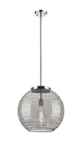 Athens Deco Swirl - 1 Light - 16 inch - Polished Nickel - Stem Hung - Pendant (221-1S-PN-G1213-16SM)