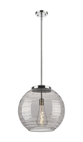 Athens Deco Swirl - 1 Light - 16 inch - Polished Chrome - Stem Hung - Pendant (221-1S-PC-G1213-16SM-BB-95-LED)