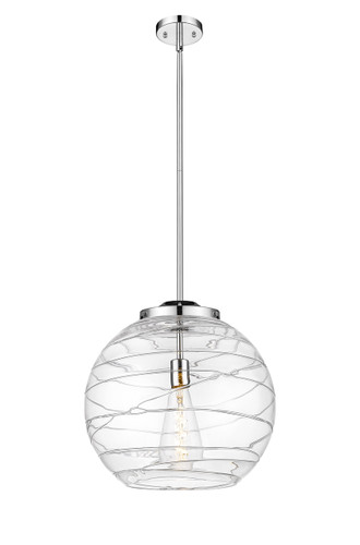 Athens Deco Swirl - 1 Light - 16 inch - Polished Chrome - Stem Hung - Pendant (221-1S-PC-G1213-16)