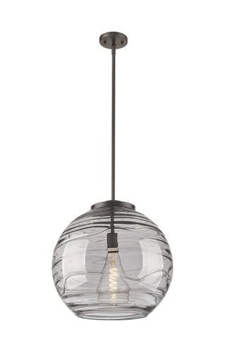 Athens Deco Swirl - 1 Light - 18 inch - Oil Rubbed Bronze - Stem Hung - Pendant (221-1S-OB-G1213-18SM)