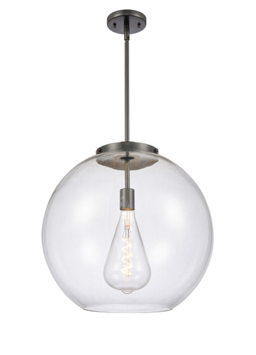 Athens - 1 Light - 18 inch - Matte Black - Stem Hung - Pendant (221-1S-BK-G122-18)
