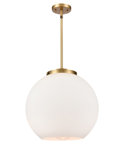 Athens - 1 Light - 16 inch - Brushed Brass - Stem Hung - Pendant (221-1S-BB-G121-16)