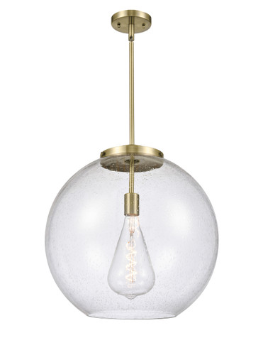 Athens - 1 Light - 18 inch - Antique Brass - Stem Hung - Pendant (221-1S-AB-G124-18-LED)