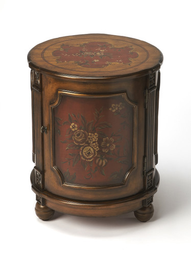 Thurmond Red Hand Painted Drum Table (0584065)