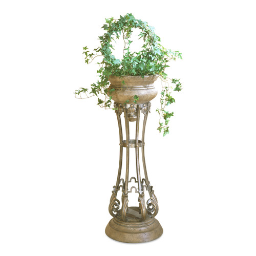 Budapest Metal & Stone Pedestal Planter (0935070)