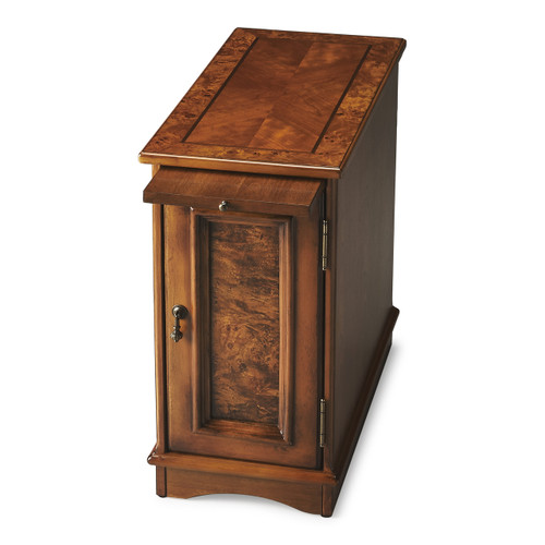 Harling Olive Ash Burl Chairside Chest (1476101)