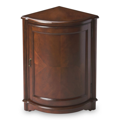 Durham 2275 in W Triangular Wood 1 Door Corner Cabinet, Dark Brown (2115024)