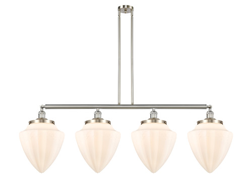 Bullet - 4 Light - 50 inch - Brushed Satin Nickel - Stem Hung - Island Light (214-SN-G661-12-LED)