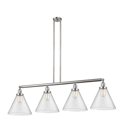 Cone - 4 Light - 56 inch - Brushed Satin Nickel - Stem Hung - Island Light (214-SN-G44-L-LED)