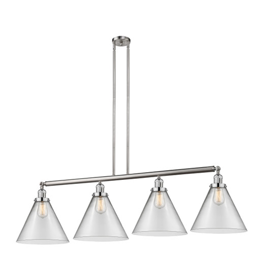 Cone - 4 Light - 56 inch - Brushed Satin Nickel - Stem Hung - Island Light (214-SN-G42-L-LED)