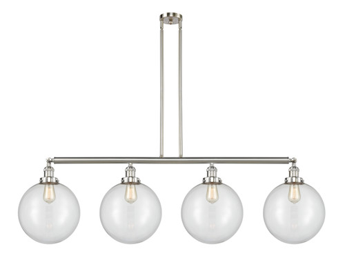 Beacon - 4 Light - 56 inch - Brushed Satin Nickel - Stem Hung - Island Light (214-SN-G202-12-LED)