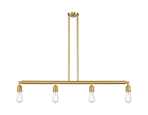 Bare Bulb - 4 Light - 48 inch - Satin Gold - Stem Hung - Island Light (214-SG)