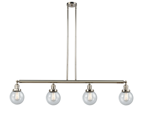 Beacon - 4 Light - 51 inch - Polished Nickel - Stem Hung - Island Light (214-PN-G204-6)