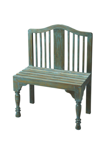 Roseland Blue Solid Wood Bench (2853070)
