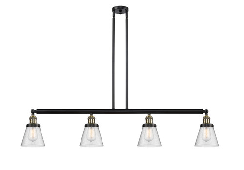 Cone - 4 Light - 51 inch - Black Antique Brass - Stem Hung - Island Light (214-BAB-G64)